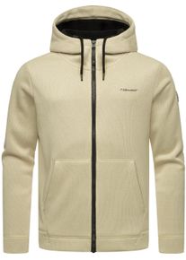 Kapuzensweatjacke Ragwear "Kapuzenstrickjacke Fabian", Herren, Gr. L, beige (ecru), Obermaterial: 100% Polyester PES. Futter: 100% Polyester PES., Sweatjacken Kapuzensweatjacke