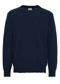 !Solid Strickfleece-Pullover SOLID "Strickpullover SDIke", Herren, Gr. S, blau (insignia blau), Obermaterial: 50% Baumwolle CO. 50% Polyester PES., Pullover Strickfleece-Pullover