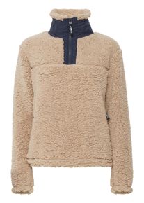 Sweater oxmo "Troyer OXElina", Damen, Gr. S, beige (doeskin), Obermaterial: 100% Polyester PES., Pullover Sweater