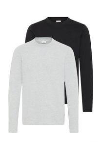 !Solid Langarmshirt SOLID "Langarmshirt SDODATTEN", Herren, Gr. S, schwarz (schwarz, lgm), Obermaterial: 50% Baumwolle CO. 50% Polyester PES., Shirts Langarmshirt