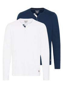 Sweatshirt Blend "Langarmshirt BHMBHOLLIE", Herren, Gr. L, blau (wei&szlig;dressblaus), Obermaterial: 50% Baumwolle CO. 50% Polyester PES., Sweatshirts Sweatshirt