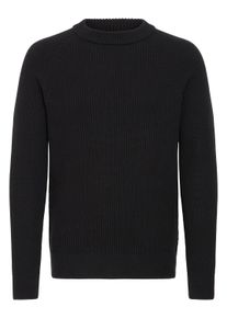 Strickfleece-Pullover Casual Friday "Strickpullover CFKRISTIAN raglan rib crew neck knit", Herren, Gr. 3XL, schwarz (schwarz beauty), Obermaterial: 100% Baumwolle CO., Pullover Strickfleece-Pullover
