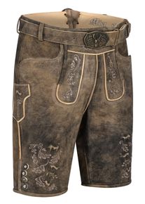 N&uuml;bler Trachtenlederhose N&Uuml;BLER "Lederhose Pertran", Herren, Gr. 48, EURO, braun, Obermaterial: 100% Lammleder LEL., Hosen Trachtenlederhose