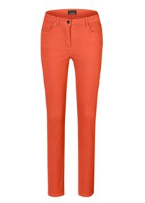 Regular-fit-Jeans GOLDNER "Lange Freizeithose BELLA mit Formbund", Damen, Gr. 46, N-Gr, rot (hagebutte), Obermaterial: 65% Baumwolle CO. 31% Polyester PES. 4% Elasthan EL., Jeans Regular-fit-Jeans