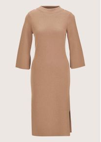 Madeleine Mode Strickkleid MADELEINE "Strickkleid Halbarm Kaschmir-Strickkleid in Midil&auml;nge", Damen, Gr. 44, N-Gr, beige (caramel), Obermaterial: 90% Schurwolle WV. 10% Kaschmir WS., Modern, normal, Kleider Strickkleid, Feminines Strickkleid mit Seitenschlitz