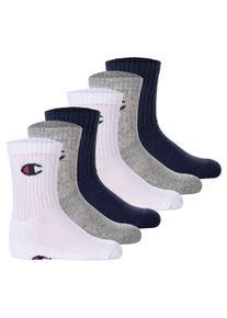 Kurzsocken Champion "Socken 6er Pack", M&auml;dchen, Gr. 31-34, bunt (blau, wei&szlig;, grau), Obermaterial: 70% Baumwolle CO. 28% Polyester PES. 2% Elasthan EL., Socken Kurzsocken