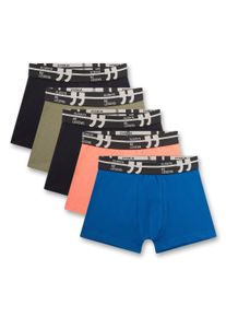 Boxershorts Sanetta "Boxershort 5er Pack", Jungen, Gr. 176, bunt (schwarz, blau, orange), Obermaterial: 95% Baumwolle CO. 5% Elasthan EL., Unterhosen Boxershorts