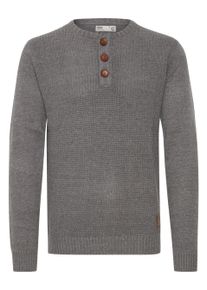 !Solid Strickfleece-Pullover SOLID "Strickpullover SDTerrance", Herren, Gr. M, grau (grau mel), Obermaterial: 50% Baumwolle CO. 50% Polyacryl PAN., Pullover Strickfleece-Pullover