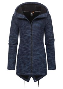 Kapuzensweatjacke Ragwear "Kapuzenstrickjacke Wingi Melange", Damen, Gr. XXL, blau (navy), Obermaterial: 56% Baumwolle CO. 44% Polyester PES. Futter: 100% Polyester PES., Sweatjacken Kapuzensweatjacke, 1