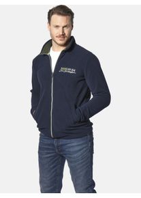 Sweatjacke Jan Vanderstorm "Fleecejacke TERJE", Herren, Gr. 4XL, blau (dunkelblau), Obermaterial: 100% Polyester COOLMAX PES(Coolmax)., Sweatjacken Sweatjacke