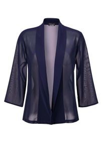 Jackenblazer GOLDNER "Blaue leichte Jacke mit Schalkragen, Halbarm", Damen, Gr. 42, gr&uuml;n (marine), Obermaterial: 100% Polyester PES., figurumspielend, Sonstiges, Blazer Jackenblazer, Perfekt f&uuml;r Kleider