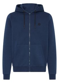 Kapuzensweatjacke Blend "Kapuzenfleecejacke BHTolle", Herren, Gr. XL, blau (marineblaus), Obermaterial: 80% Polyester PES. 20% Baumwolle CO., Sweatjacken Kapuzensweatjacke