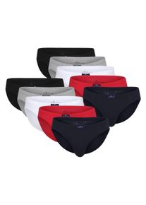 Slip Tom Tailor "Slip Mini Slip 10er Pack 10er Pack", Herren, Gr. M, bunt (blau, wei&szlig;, rot), Obermaterial: 100% Baumwolle CO., Unterhosen Slip