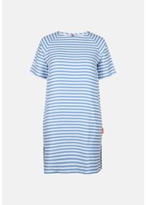 Midikleid SALZHAUT "Knielanges Kleid (Midi) UPHEBEN - STRIPES", Damen, Gr. 3XL, EURO, blau (sanftes wei&szlig; ice blau), Obermaterial: 100% Viskose CV., Kleider Midikleid