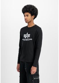Longsleeve Alpha Industries "Basic Longsleeve BL", Herren, Gr. M, schwarz, Obermaterial: 100% Baumwolle, Shirts Longsleeve