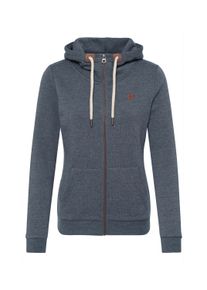 Kapuzensweatjacke oxmo "Kapuzensweatjacke OXVicky", Damen, Gr. XXL, blau (insignia blau melange), Obermaterial: 80% Polyester PES. 20% Baumwolle CO., Sweatjacken Kapuzensweatjacke