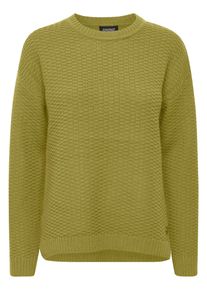 Strickfleece-Pullover oxmo "Strickpullover OXMilla", Damen, Gr. XL, gr&uuml;n (sage), Obermaterial: 60% Polyacryl PAN. 40% Baumwolle CO., Pullover Strickfleece-Pullover
