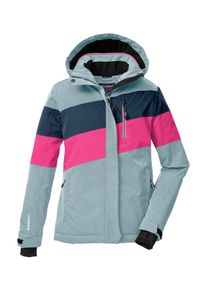 Skijacke Killtec "KSW 197 GRLS SKI JCKT", M&auml;dchen, Gr. 116, blau (graublau), Obermaterial: 100% Polyester;Futter: 100% Polyester;F&uuml;llung: 100% Polyester, Jacken Skijacke, Wasserdicht, atmungsaktiv, verstellbare Kapuze, viele Taschen