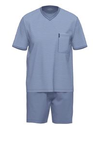 Schlafanzug Ammann "Schlafanzug kurz Men / Nightwear", Damen, Gr. 62, blau (polo), Obermaterial: 100% Baumwolle CO., Homewear-Sets Schlafanzug