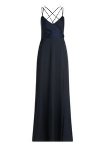 Abendkleid Vera Mont "Abendkleid mit V-Ausschnitt", Damen, Gr. 42, EURO, blau (night sky), Obermaterial: 97% Polyester PES. 3% Elasthan EL., Kleider Abendkleid