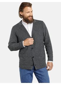 Strickjacke Jan Vanderstorm "Strickjacke ASGER", Herren, Gr. 6XL, grau (dunkelgrau), Obermaterial: 50% Baumwolle CO. 50% Polyacryl PAN., Strickjacken Strickjacke