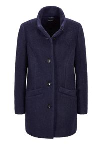 Langmantel GOLDNER "Stepp-Winterjacke mit Kapuze", Damen, Gr. 54, blau (marine), Obermaterial: 50% Polyester PES. 50% Wolle mw., figurumspielend, M&auml;ntel Langmantel, Mit hochwertigem Twillfutter