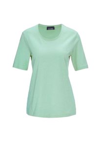 Langarm-Poloshirt GOLDNER "Basic Baumwollshirt mit kurzem Arm", Damen, Gr. 38, gr&uuml;n (mintgr&uuml;n), Obermaterial: 100% Baumwolle CO., normal, Sonstiges, Shirts Langarm-Poloshirt, Ohne
