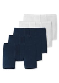 Boxershorts Schiesser "Boxershort 5er Pack", Jungen, Gr. 98, blau (dunkelblau, wei&szlig;), Obermaterial: 95% Baumwolle CO. 5% Elasthan EL., Unterhosen Boxershorts