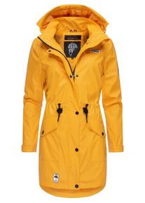 Funktionsmantel Navahoo "Regenjacke Deike", Damen, Gr. XS, gelb (amber gelb), Obermaterial: 50% Polyurethan PU. 50% Polyester PES. Obermaterial: Futter: 100% Polyester PES., M&auml;ntel Funktionsmantel