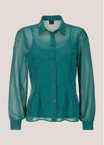 Madeleine Mode Langarmbluse MADELEINE "Blusenset Zweiteiliges Set aus Bluse und Top", Damen, Gr. 48, blau (petrol), Obermaterial: 100% Polyester PES., Modern, normal, Blusen Langarmbluse