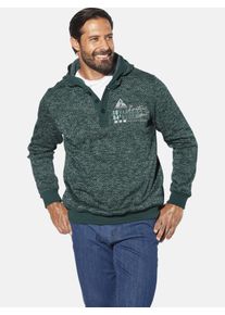 Fleecepullover Jan Vanderstorm "Strickfleeceshirt HARGARD", Herren, Gr. 5XL, blau (petrol gemustert), Obermaterial: 100% Polyester COOLMAX PES(Coolmax)., Sweatshirts Fleecepullover