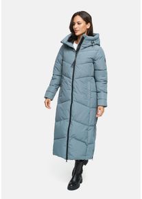 Winterjacke Marikoo "Marikoo Firella Damen Winter Steppmantel Winterjacke Parka N065", Damen, Gr. L, blau (stormyblau), Obermaterial: 100% Polyester PES., Jacken Winterjacke