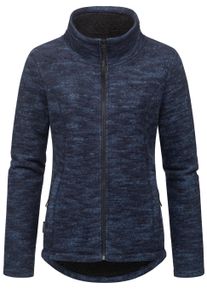 Kapuzensweatjacke Ragwear "Strickjacke Liram Melange", Damen, Gr. S, blau (navy), Obermaterial: 56% Baumwolle CO. 44% Polyester PES. Futter: 100% Polyester PES., Sweatjacken Kapuzensweatjacke