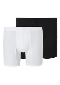 Boxershorts Schiesser "Boxershort Premium Cotton-Shorts 2P 2er Pack", Herren, Gr. S, bunt (schwarz, wei&szlig;), Obermaterial: 95% Baumwolle CO. 5% Elasthan EL., Unterhosen Boxershorts