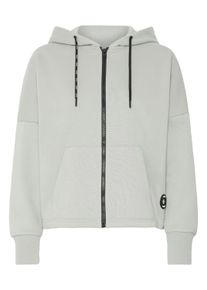 Sweatjacke oxmo "Sweatjacke OXSanice", Damen, Gr. XXL, gelb (limestone), Obermaterial: 55% Polyester PES. 45% Baumwolle CO., Sweatjacken Sweatjacke