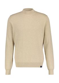 Rollkragenpullover Lerros, Herren, Gr. XXL, beige (tender beige melange), Feinstrick, Obermaterial: 80% Baumwolle, 20% Wolle, meliert, slim fit taillenbedeckt, ohne Ausschnitt, Rippb&uuml;ndchen, Pullover Rollkragenpullover, mit Logo Stickerei