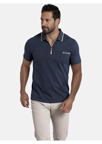 Poloshirt Jan Vanderstorm "Poloshirt JOHAR", Herren, Gr. 6XL, blau (dunkelblau), Obermaterial: 100% Baumwolle CO., Shirts Poloshirt