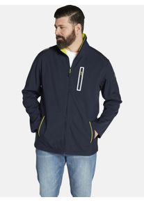 Softshelljacke CHARLES COLBY "Jacke SIR HAGANS", Herren, Gr. 62, blau (dunkelblau), Obermaterial: 95% Polyester COOLMAX PES(Coolmax). 5% Elasthan EL., Jacken Softshelljacke