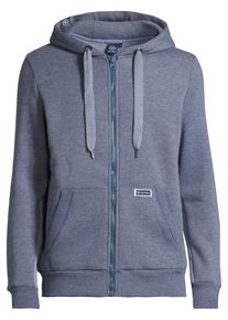 Sweatjacke SALZHAUT "Sweatjacke MAKKER", Herren, Gr. M, blau (jeans blau), Obermaterial: 55% Baumwolle CO. 45% Polyester PES., Sweatjacken Sweatjacke