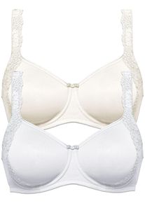 Minimizer-BH SuSa "2er Pack Minimizer BH mit B&uuml;gel London", Damen, Gr. 85, Cup B, bunt (champagner wei&szlig;), Obermaterial: 77% Polyamid PA. 23% Elasthan EL., BHs Minimizer-BH