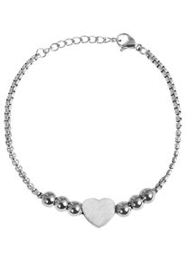 Adelia&acute;s Armband ADELIA&acute;S "Damen Armband &iquest; Herz aus Edelstahl 17 cm" Gr. 17, silber, Armb&auml;nder, Damen, Edelstahl, Armband
