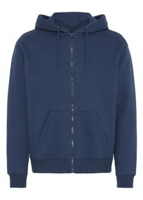 Kapuzensweatjacke Blend "Kapuzenfleecejacke BHJUSTE", Herren, Gr. M, blau (marineblaus), Obermaterial: 60% Baumwolle CO. 40% Polyester PES., Pullover Kapuzensweatjacke