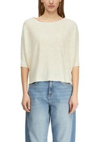 Rundhalspullover comma, Damen, Gr. M (38), eggnog, Strick, Obermaterial: 55% Leinen, 45% Viskose, unifarben, regular fit normal, Rundhals, Pullover Rundhalspullover, in Feinstrick