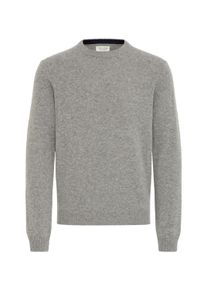 Strickfleece-Pullover Casual Friday "Strickpullover CFKarl", Herren, Gr. S, grau (monument melange), Obermaterial: 80% Wolle WO. 20% Polyamid PA., Pullover Strickfleece-Pullover