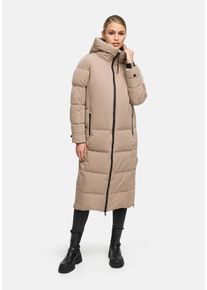 Winterjacke Marikoo "Marikoo Honiaa Damen Winter Steppmantel Parka N074", Damen, Gr. L, grau (taupegrau), Obermaterial: 100% Polyester PES., Jacken Winterjacke