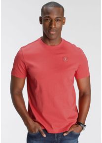 Rundhalsshirt DELMAO, Herren, Gr. S (44/46), orange (koralle), Single Jersey, Obermaterial: 100% Baumwolle, unifarben, Basic, regular fit, Rundhals, Shirts Rundhalsshirt, Kurzarm, Regular Fit, basic, aus 100% Baumwolle