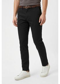 Jack & Jones Chinohose JACK & JONES "JPSTMARCO ADAM BELTED CHINO", Herren, Gr. 31, L&auml;nge 30, schwarz, Web, Obermaterial: 98% Baumwolle, 2% Elasthan, unifarben, slim fit kn&ouml;chellang, Hosen Chinohose