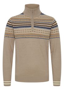 Strickfleece-Pullover Blend "Strickpullover BHGrote", Herren, Gr. S, braun (crockery), Obermaterial: 85% Polyacryl PAN. 15% Wolle WO., Pullover Strickfleece-Pullover