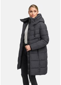 Winterjacke Marikoo "Marikoo Natsukoo Damen Winter Steppjacke lang B978", Damen, Gr. L, grau (anthrazit), Obermaterial: 100% Polyester PES., Jacken Winterjacke