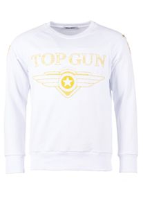 Sweatshirt Top Gun "Sweatshirt Dell TG20193011", Herren, Gr. M, wei&szlig;, Obermaterial: 65% Baumwolle CO. 35% Polyester COOLMAX PES(Coolmax)., Sweatshirts Sweatshirt
